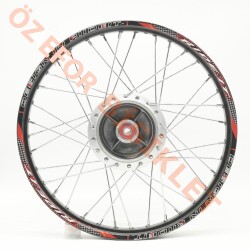 1.20 x 17 TELLİ JANT KOMPLE ÖN [KAMPANA FREN MODELİ] [SİYAH JANT - GRİ GÖBEK - KROM TEL] CG - 