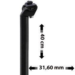 ALUMİNYUM KIZAKLI SELE BORUSU 31.6 GENİŞLİ - 40 CM UZUNLUK SİYAH - 1