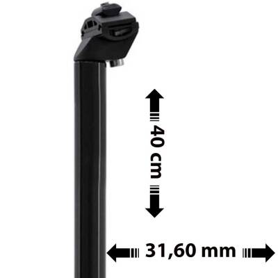 ALUMİNYUM KIZAKLI SELE BORUSU 31.6 GENİŞLİ - 40 CM UZUNLUK SİYAH - 1