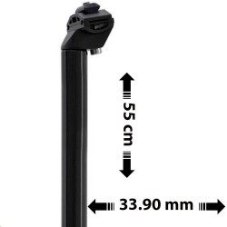 ALUMİNYUM KIZAKLI SELE BORUSU 33.9 GENİŞLİ - 55 CM UZUNLUK SİYAH - 