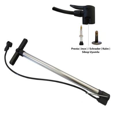 ALUMİNYUM HORTUMLU 54 CM POMPA PRESTA ( İNCE ) / SCHRADER ( KALIN )SİBOP UYUMLU - 1
