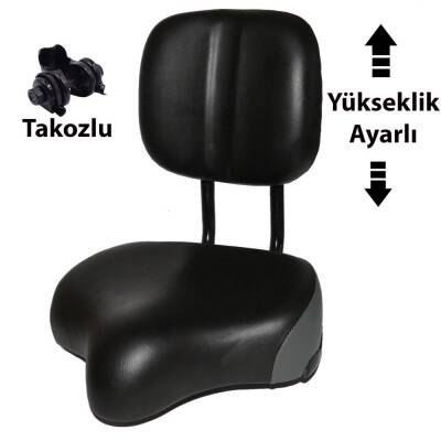 ARKALIKLI SELE SCOOTER BİSİKLET UYUMLU YÜKSEKLİK AYARLI TAKOZ VE YAY BAĞLANTILI - 1