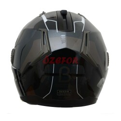 BEON- ÇENE AÇILIR VİZÖRLÜ KASK [B700] [GRİ-SİYAH] [B-SHOCK] [L] - 4