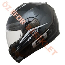 BEON- ÇENE AÇILIR VİZÖRLÜ KASK [B700] [GRİ-SİYAH] [B-SHOCK] [S] - BEON