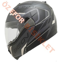 BEON- ÇENE AÇILIR VİZÖRLÜ KASK [B700] [SİYAH - KREM] [AIR TEK] [M] - BEON