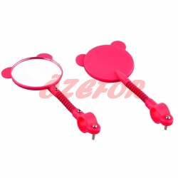 BİSİKLET AYNASI PLASTİK - YUVARLAK PEMBE [TAKIM] - 