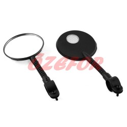 BİSİKLET AYNASI PLASTİK - YUVARLAK SİYAH [TAKIM] - 