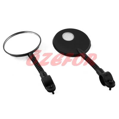 BİSİKLET AYNASI PLASTİK - YUVARLAK SİYAH [TAKIM] - 1