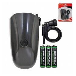 BİSİKLET KORNA - ÖN FAR [45 LUMEN] ALARM DÜĞMELİ ÇOK SESLİ [PİL DAHİL] 575J-B - RECTUS