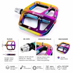 CNC MTB ALUMİNYUM PEDAL - DU+RULMAN- 116x114x23mm - 420Gram - OIL SLICK - 