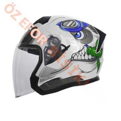 KC-ÇENESİZ VİZÖRLÜ YAZLIK KASK [KC528-1] PANDA [XXL] E BELGELİ - 1