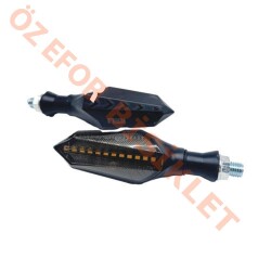 KL002 - SİNYAL 2 FONKSİYONLU [SARI KAYAN LED - MAVİ PARK] [TAKIM] - E BELGELİ - 