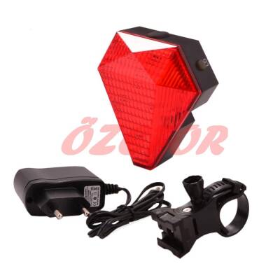 LAZER ARKA STOP 8 LED Lİ - 3 FONKSİYONLU [ŞARJ EDİLEBİLİR PİL DAHİL] JY-3L - 1