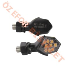 LED SİNYAL [SARI IŞIK] [TAKIM] SİYAH [1069] - E BELGELİ - 