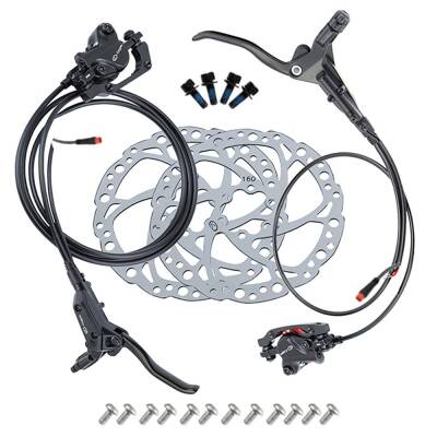 LOGAN ELEKTRİKLİ BİSİKLET UYUMLU HİDROLİK FREN SETİ SENSÖR BAĞLANTILI 2 PİNLİ 100 - 200 CM KABLO 160MM ROTOR HD-E500 - 1