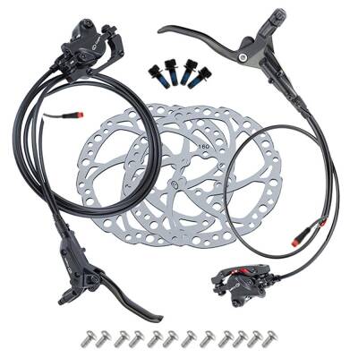 LOGAN ELEKTRİKLİ BİSİKLET UYUMLU HİDROLİK FREN SETİ SENSÖR BAĞLANTILI 2 PİNLİ 85 - 175 CM KABLO 160MM ROTOR HD-E500 - 1