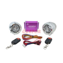 MOTOSİKLET ALARM SETİ VE MP3 RADYO ÇALAR [BLUETOOTH] [M - R] KROM - 