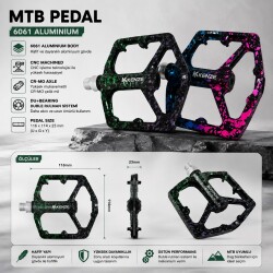MTB 6061 ALUMİNYUM CNC PEDAL 116x114x23mm 420Gram CR-MO Du+Bearing - 