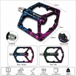 MTB 6061 ALUMİNYUM CNC PEDAL 116x114x23mm 420Gram CR-MO Du+Bearing - (1)