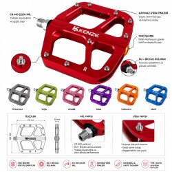 MTB 6061 ALUMİNYUM CNC PEDAL - CR-MO MİL - DU+MİL - 116x114x23mm - 420 Gram - 