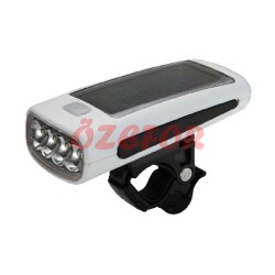ÖN FAR 4 LED Lİ - USB GİRİŞLİ - GÜNEŞ ENERJİLİ [ŞARJ EDİLEBİLİR PİL DAHİL] JY-377 - 1