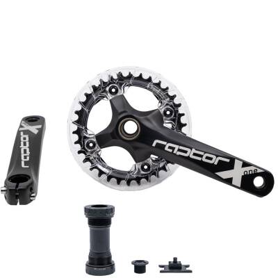 RAPTOR HOLLOWTECH MUHAFAZALI TEKLİ AYNAKOL 34T - 170MM ( GÖBEK DAHİL ) SİYAH - 1