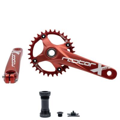 RAPTOR HOLLOWTECH TEKLİ AYNAKOL 32T - 170MM ( GÖBEK DAHİL ) KIRMIZI - 1