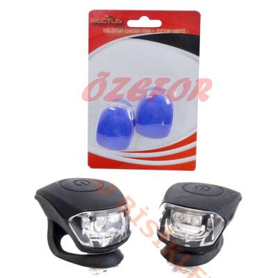 SİLİKONLU ÇAKAR FAR+STOP SETİ - LED'Lİ [PİL DAHİL] 762-2 - 1