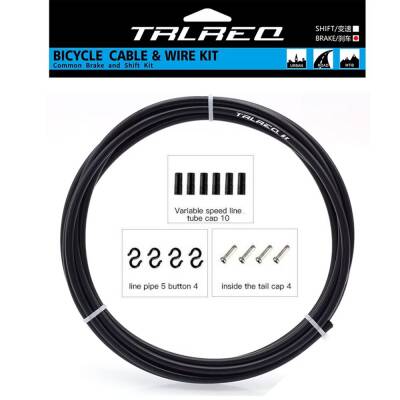 TRLREQ FREN TEL KABLO SETİ MTB ROAD 5MM - 2 Metre Kablo / 2 x MTB-ROAD Tel / 6 x Kapsül / 4 x Kanca / 4 x Tel Ucu - 3