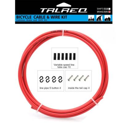 TRLREQ FREN TEL KABLO SETİ MTB ROAD 5MM - 2 Metre Kablo / 2 x MTB-ROAD Tel / 6 x Kapsül / 4 x Kanca / 4 x Tel Ucu - 4