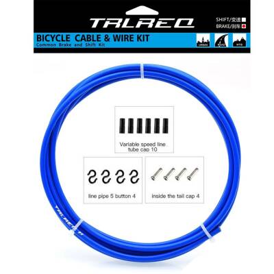 TRLREQ FREN TEL KABLO SETİ MTB ROAD 5MM - 2 Metre Kablo / 2 x MTB-ROAD Tel / 6 x Kapsül / 4 x Kanca / 4 x Tel Ucu - 5