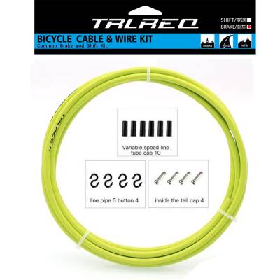 TRLREQ FREN TEL KABLO SETİ MTB ROAD 5MM - 2 Metre Kablo / 2 x MTB-ROAD Tel / 6 x Kapsül / 4 x Kanca / 4 x Tel Ucu - 6