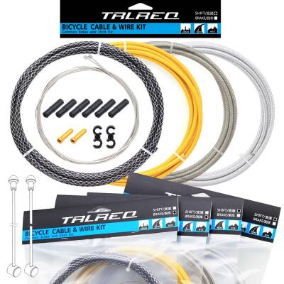 TRLREQ ÖRGÜLÜ FREN KABLO TEL SETİ - 2 Metre Kablo / 2 x Tel / 6 x Kablo Kapsül / 2 x Tel Ucu / 2 x Kanca - 1