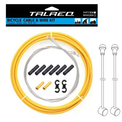 TRLREQ ÖRGÜLÜ FREN KABLO TEL SETİ - 2 Metre Kablo / 2 x Tel / 6 x Kablo Kapsül / 2 x Tel Ucu / 2 x Kanca - 4