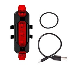 USB ŞARJLI KIRMIZI IŞIKLI ÖN ARKA FLAŞÖR DC-918 - 