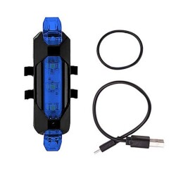 USB ŞARJLI MAVİ IŞIKLI ÖN ARKA FLAŞÖR DC-918 - 