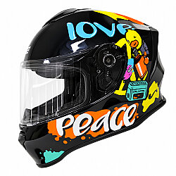 VRT - KAPALI ÇOCUK KASKI [FULL FACE] [V-511] [LOVE PEACE DUCK] [L] - 