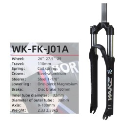 WAKE 27,5 KİLİTLİ MAŞA SİYAH OVERSİZE 110MM DİSKLİ - WAKE (1)