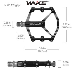 WAKE ALUMİNYUM PEDAL RULMANLI CR-MO MİL 123X101X17mm 255 GRAM - WAKE (1)