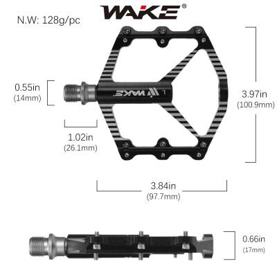 WAKE ALUMİNYUM PEDAL RULMANLI CR-MO MİL 123X101X17mm 255 GRAM - 2