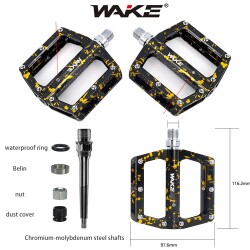 WAKE ALUMİNYUM RULMANLI KAMUFLAJ DESENLİ PEDAL 116. x 97.6MM - WAKE