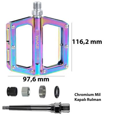WAKE ALUMİNYUM RULMANLI OILSLICK PLATFORM PEDAL 135*110*55mm - 2