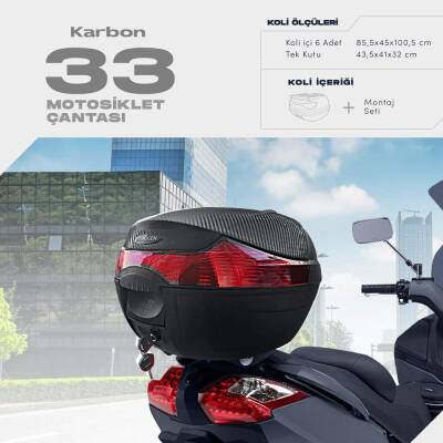 WOGEN 33 LİTRE BASİC MOTOSİKLET ÇANTASI - SİYAH KARBON - 1401 020 - 1
