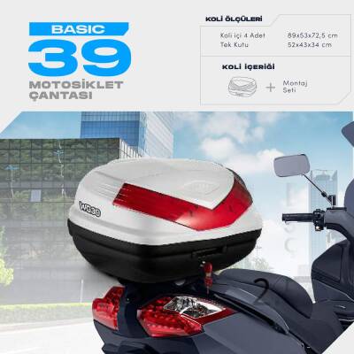 WOGEN 39 LİTRE BASİC MOTOSİKLET ÇANTASI - BEYAZ - 1