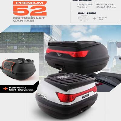 WOGEN 52 LİTRE PREMİUM SIRT DAYAMALI MOTOSİKLET ÇANTASI - BEYAZ - 1402 004 - 1