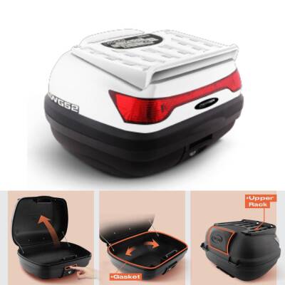 WOGEN 52 LİTRE PREMİUM SIRT DAYAMALI MOTOSİKLET ÇANTASI - BEYAZ - 1402 004 - 2