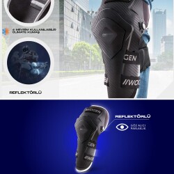 WOGEN DİZLİK SİYAH REFLEKTÖRLÜ - WOGEN