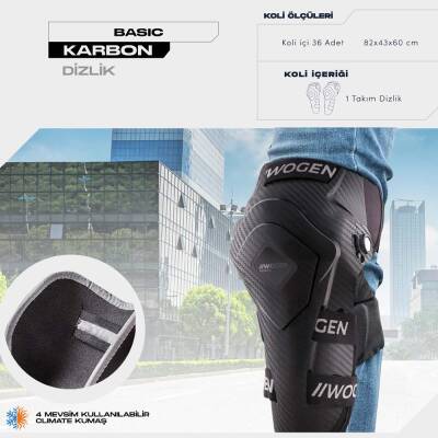 WOGEN KARBON DİZLİK SİYAH KARBON 1403 003 [ YERLİ ] - 1
