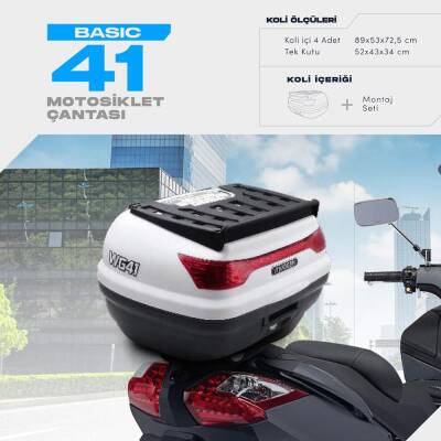 WOGEN 41 LİTRE BASİC MOTOSİKLET ÇANTASI - BEYAZ - 1405 002 - 1